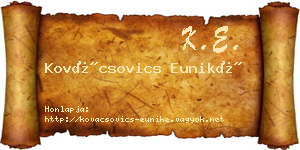 Kovácsovics Euniké névjegykártya